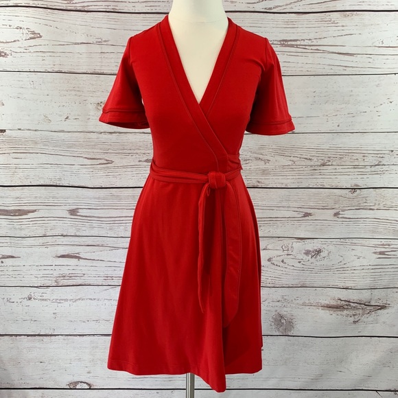 petite red wrap dress